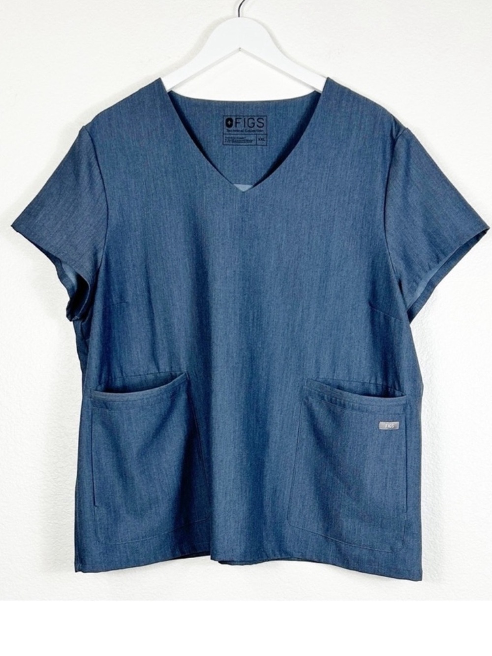 Figs Casma Heather Denim Blue Color Scrub Top Medical Size XXL PO#1345 EUC